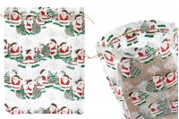 Χριστουγεννιάτικο λευκό πουγκί 270x370 mm από οργάντζα - 25 τμχ
