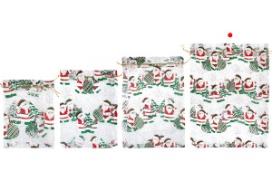 Weihnachtlicher weißer Organzabeutel 270x370mm - 25 Stk-5