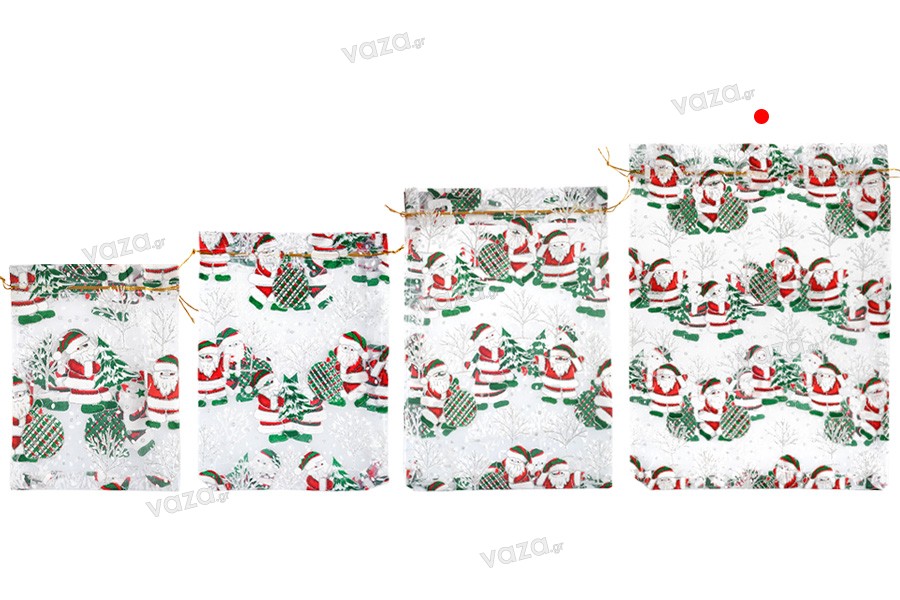 Çanta organza e bardhë e Krishtlindjeve 270x370 mm - 25 copë