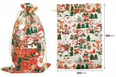 Christmas bag 200x300 mm made of organza - 25 pcs