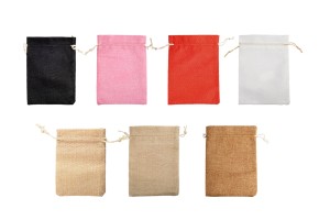 Beutel 90x115mm aus Leinenstoff in verschiedenen Farben mit Kordelzug-photo_produit