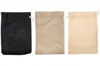 Pouch 195x295 mm made of linen fabric in various colors with drawstring