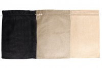 Pochette 295x395 mm en tissu de lin de différentes couleurs avec cordon