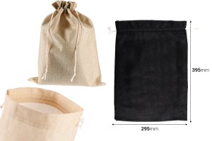 Pochette 295x395 mm en tissu de lin de différentes couleurs avec cordon de serrage-εικόνα_διαστάσεις