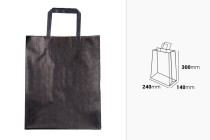 Geschenktüte aus Papier 240x140x300 mm in schwarzer Farbe mit Griff - 12 Stück Geschenktüte aus Papier 240x140x300 mm in schwarzer Farbe mit Griff - 12 Stück