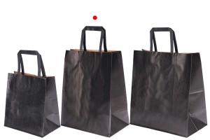 Geschenktüte aus Papier 240x140x300  mm in schwarzer Farbe mit Griff - 12 Stück-5