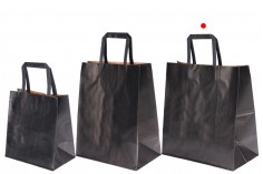 Paper gift bag 280x150x300 mm in black color with handle - 12 pcs