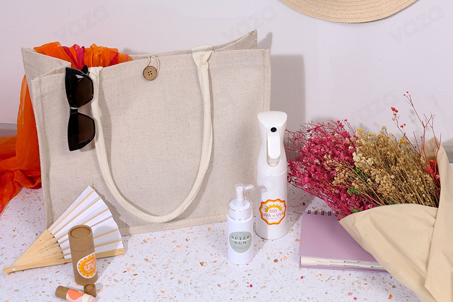 Sac de transport en coton et jute (320-350 g/m²) avec poche intérieure Sac de transport en coton et jute (320-350 g/m²) avec poche intérieure-photo_groupe