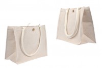 Cotton and jute carry bag (320-350gsm) with inner pocket