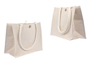 Tragetasche aus Baumwolle und Jute (320–350 g/m²) mit Innentasche-1