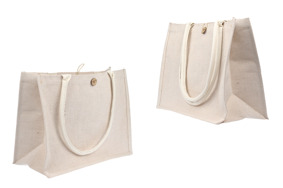 Sac de transport en coton et jute (320-350 g/m²) avec poche intérieure Sac de transport en coton et jute (320-350 g/m²) avec poche intérieure