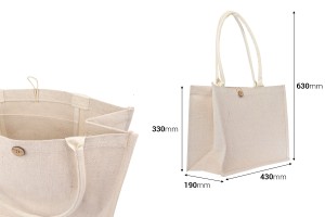 Tragetasche aus Baumwolle und Jute (320–350 g/m²) mit Innentasche-2
