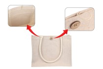 Sac de transport en coton et jute (320-350 g/m²) avec poche intérieure Sac de transport en coton et jute (320-350 g/m²) avec poche intérieure