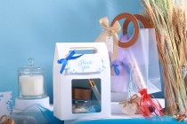 Geschenktüten aus Papier 160x90x270 mm mit Sichtfenster - 12 Stk