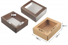 Χάρτινο κουτί συσκευασίας 170x130x52 mm συρταρωτό με παράθυρο - 12 τμχ