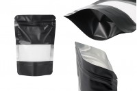 Sachets en aluminium de type Doy Pack, avec fermeture zip, fenêtre et thermoscellable 100x30x145 mm - 100 pcs