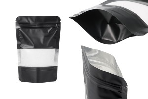 Sachets en aluminium de type Doy Pack, avec fermeture zip, fenêtre et thermoscellable 100x30x145 mm - 100 pcs-1