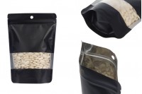 Σακουλάκια αλουμινίου 140x40x200 mm τύπου Doy Pack με κλείσιμο "zip", παράθυρο και δυνατότητα σφράγισης με θερμοκόλληση - 100 τμχ