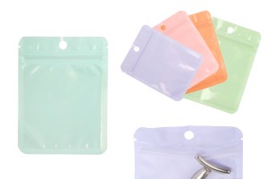 Sachets en plastique à fermeture zip 90x120 mm en différentes couleurs, face avant transparente et possibilité de thermoscellage - 100 pièces.-εικόνα_προϊοντική