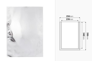 Σακουλάκια αλουμινίου 250x350 mm με δυνατότητα σφράγισης με θερμοκόλληση - 100 τμχ-εικόνα_διαστάσεις