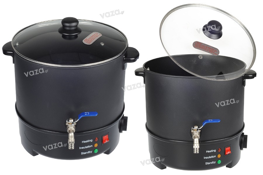 Μηχανή τήξης - υγροποίησης κεριού 10 L με δυνατότητα θέρμανσης και μεταλλικό βρυσάκι