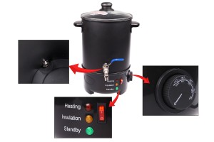 Machine à fondre la cire 6 L - liquéfier avec option chauffage et robinet métallique-εικόνα_σύνθεση