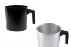 Σκεύος αλουμινίου 1200 ml σε ασημί ή μαύρο χρώμα με χερούλι