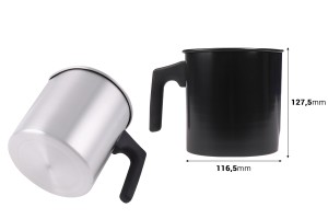Pot en aluminium 1200 ml avec anse De couleur argent ou noir-εικόνα_διαστάσεις