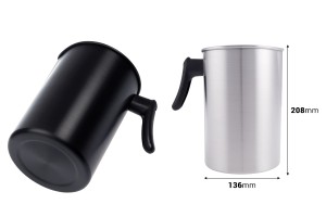 Marmite en aluminium 3000 ml de couleur argent ou noir avec anse-εικόνα_διαστάσεις