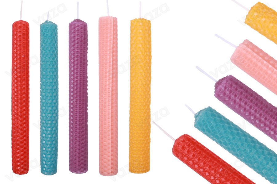 Kit per realizzare candele in cera d'api in vari colori (5 fogli)-εικόνα_σύνθεση