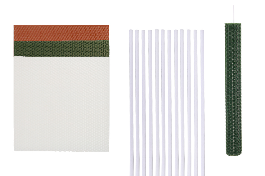 Kit per realizzare candele in cera d'api in vari colori (10 fogli) Kit per realizzare candele in cera d'api in vari colori (10 fogli)