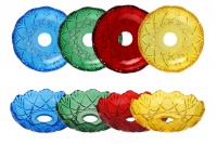Πιατάκι γυάλινο 120x30 με τρύπα στο κέντρο (26 mm) για κηροπήγια και πολυελαίους σε διάφορα χρώματα