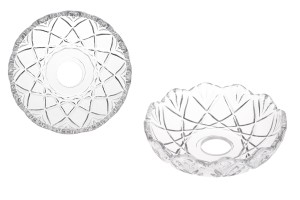 Bobèche en verre transparent 120x30 avec trou central de 26 mm pour bougeoirs et lustres-photo_produit