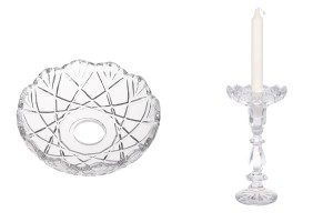 Bobèche en verre transparent 120x30 avec trou central de 26 mm pour bougeoirs et lustres-photo_groupe