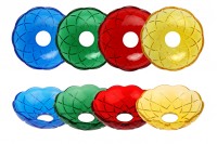 Πιατάκι γυάλινο 100x30 με τρύπα στο κέντρο (26 mm) για κηροπήγια και πολυελαίους σε διάφορα χρώματα