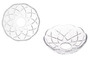 Bobeche in vetro trasparente 100x30 con foro centrale da 26 mm per candelieri e lampadari-εικόνα_προϊοντική