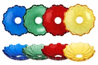 Πιατάκι γυάλινο 110x26 με τρύπα στο κέντρο (26 mm) για κηροπήγια και πολυελαίους σε διάφορα χρώματα