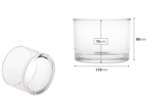 Vaso cilindrico in vetro 110x80 mm-2