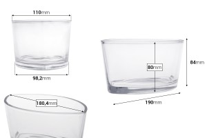 Barattolo per candele in vetro a forma di gondola da 800 ml-2