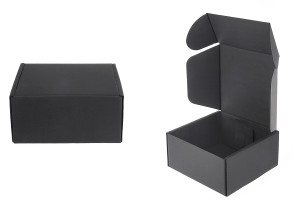 Boîte d'emballage en papier kraft noir sans fenêtre 130 x 120 x 60 mm-1