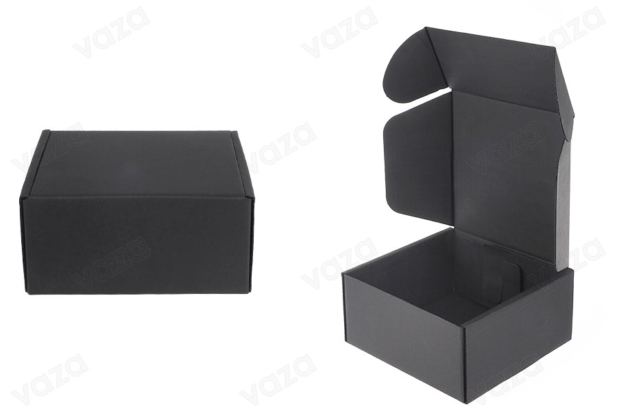 Schwarze Verpackungsschachtel aus Kraftpapier ohne Fenster 130x120x60 mm Schwarze Verpackungsschachtel aus Kraftpapier ohne Fenster 130x120x60 mm-εικόνα_προϊοντική