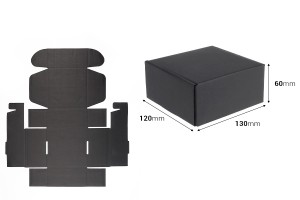 Boîte d'emballage en papier kraft noir sans fenêtre 130 x 120 x 60 mm-2