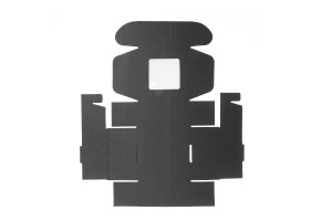 Schwarze Verpackungsschachtel aus Kraftpapier mit Fenster 130x120x60 mm-5