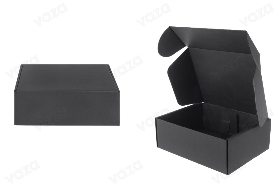 Schwarze Verpackungsschachtel aus Kraftpapier ohne Fenster 170x130x60 mm Schwarze Verpackungsschachtel aus Kraftpapier ohne Fenster 170x130x60 mm-produktbild