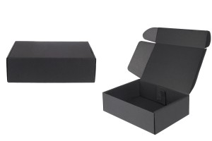 Boîte d'emballage en papier kraft noir sans fenêtre 240 x 180 x 70 mm-1