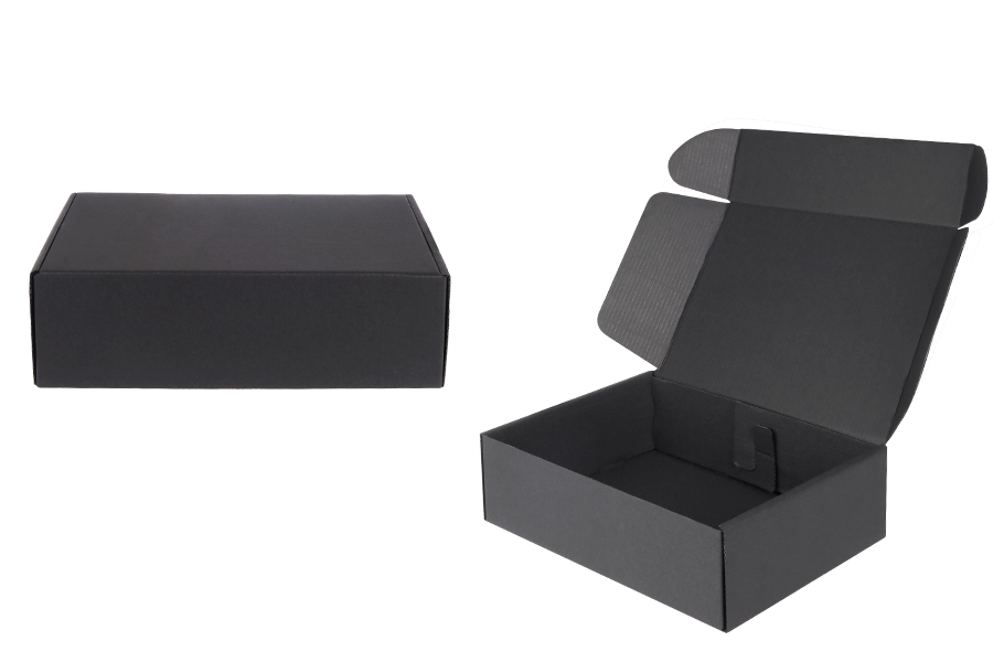 Boîte d'emballage en papier kraft noir sans fenêtre 240 x 180 x 70 mm