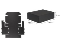 Boîte d'emballage en papier kraft noir sans fenêtre 240 x 180 x 70 mm