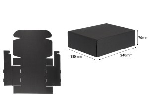 Boîte d'emballage en papier kraft noir sans fenêtre 240 x 180 x 70 mm-2