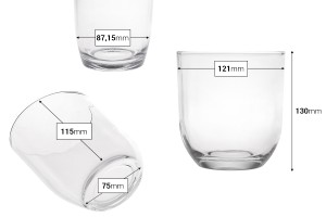 Pot décoratif en verre transparent 121x130 mm pour bougie-εικόνα_διαστάσεις