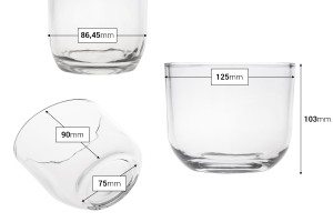 Pot décoratif en verre transparent 125x103 mm pour bougie-εικόνα_διαστάσεις